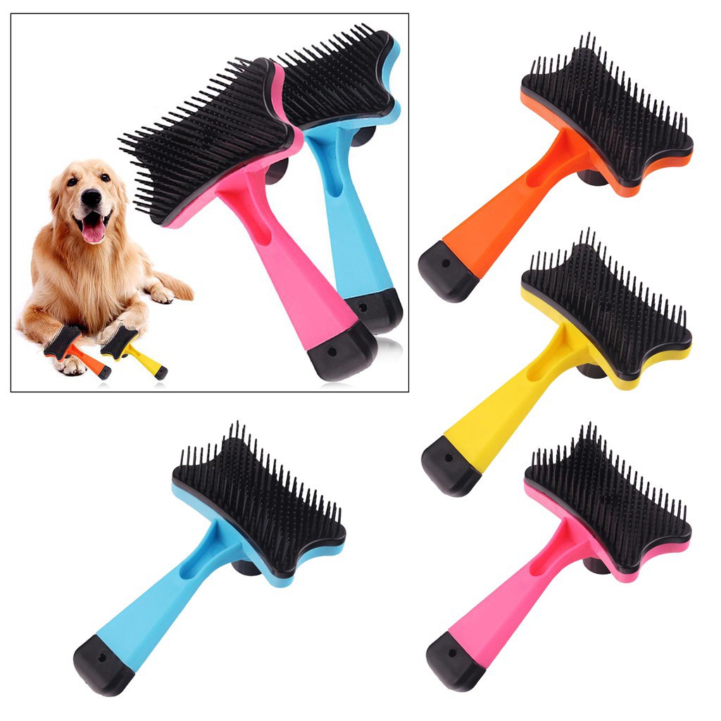 Pet Hair Brush Self Cleaning Dog Cat Kitten Comb Grooming Rabbit Fur Care