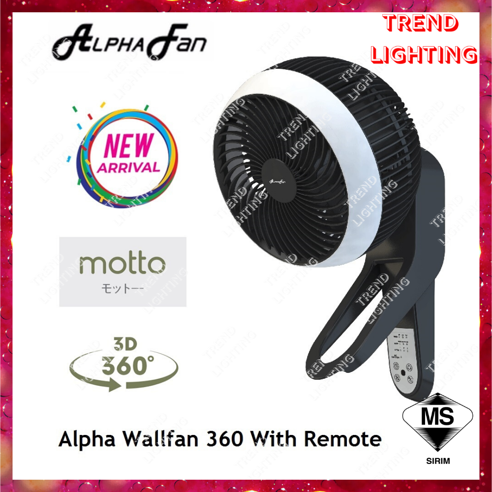 Alpha Fan MOTTO WF360 wall Oscillation fan 360 with remote control Wall