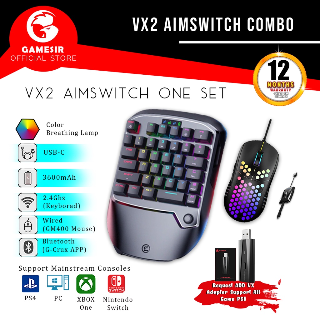 Gamesir VX2 VX 2 Aim Switch Keyboard Mouse and Adapter | Shopee Malaysia
