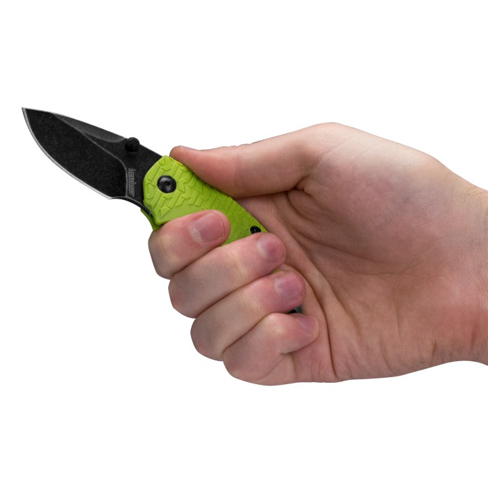 Kershaw Shuffle - Lime Green, Blackwash #8700LIMEBW - Pocketknife,Drop Point, Plain,Inset Line Lock,Reversible deepcarry