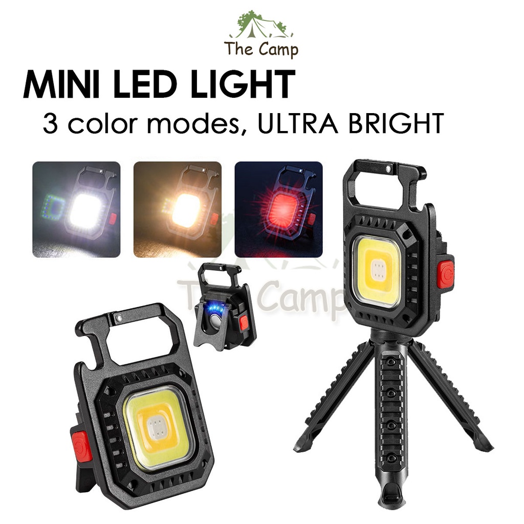 Camping Mini LED Light with Tripod Ultra Bright Keychain Bottle Opener Latern Emergency Portable