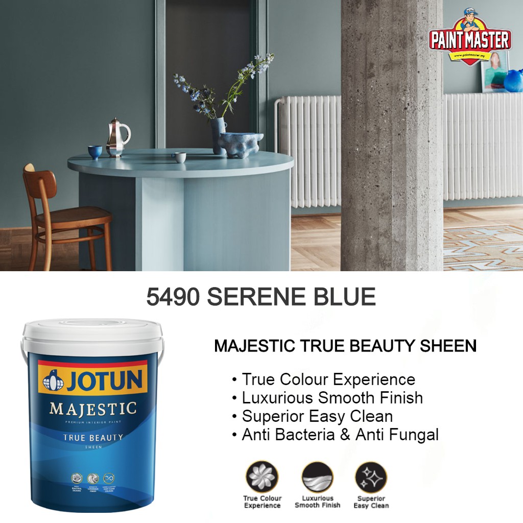 5L JOTUN MAJESTIC TRUE BEAUTY SHEEN 5490 SERENE BLUE Shopee Malaysia