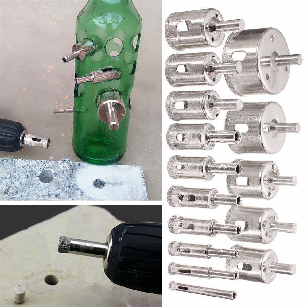 15Pcs 650mm Diamond Hole Saw Drill Bit Set 100 Grits Tile Ceramic
