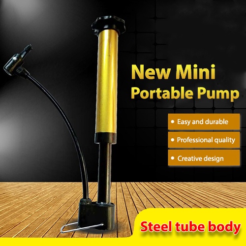 [Creative Design] Mini Portable Ball Pump Inflatable High Pressure Easy Inflator Bicycle Foot Pump