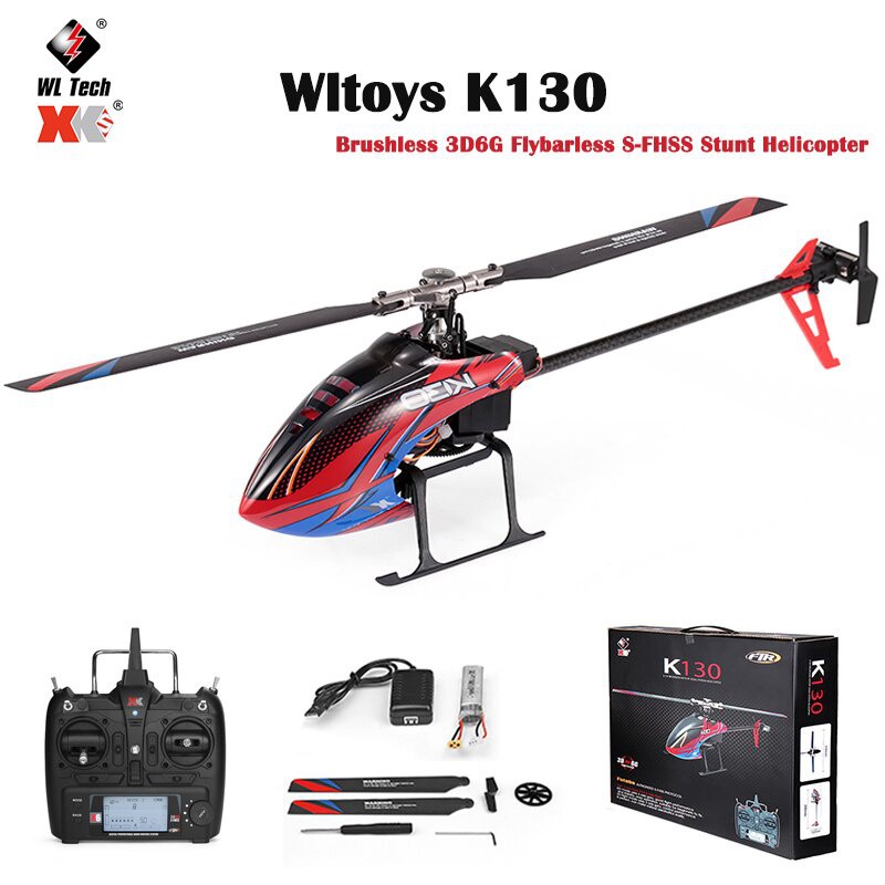 Xk K130 2.4G 6Ch Brushless 3D6G System Flybarless Rc Helicopter Rtf Compatible W