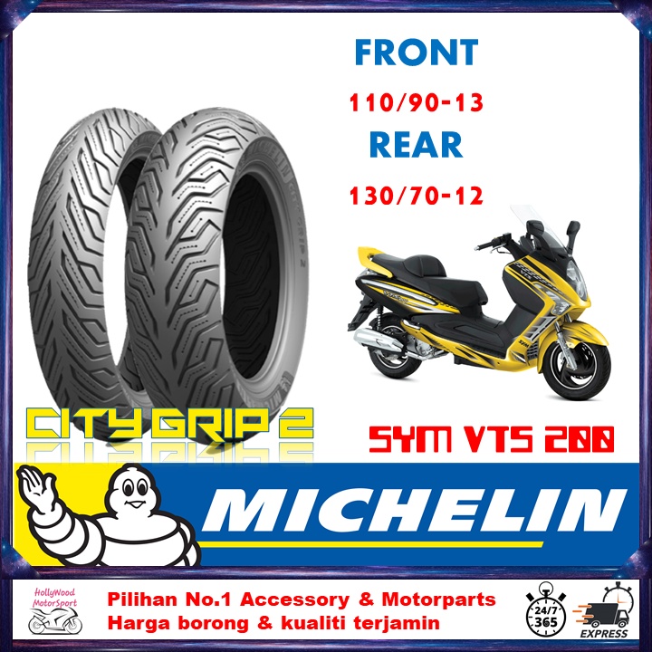 TAYAR SCOOTER SYM VTS 200 MICHELIN CITY GRIP 2 SCOOTER TYRE EXPERT