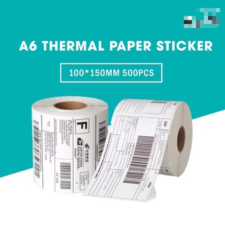 Local Seller Ready Stock (500pcs) A6 Shopee Waybill Thermal Paper Shipping Label Consignment Note Sticker 100*150
