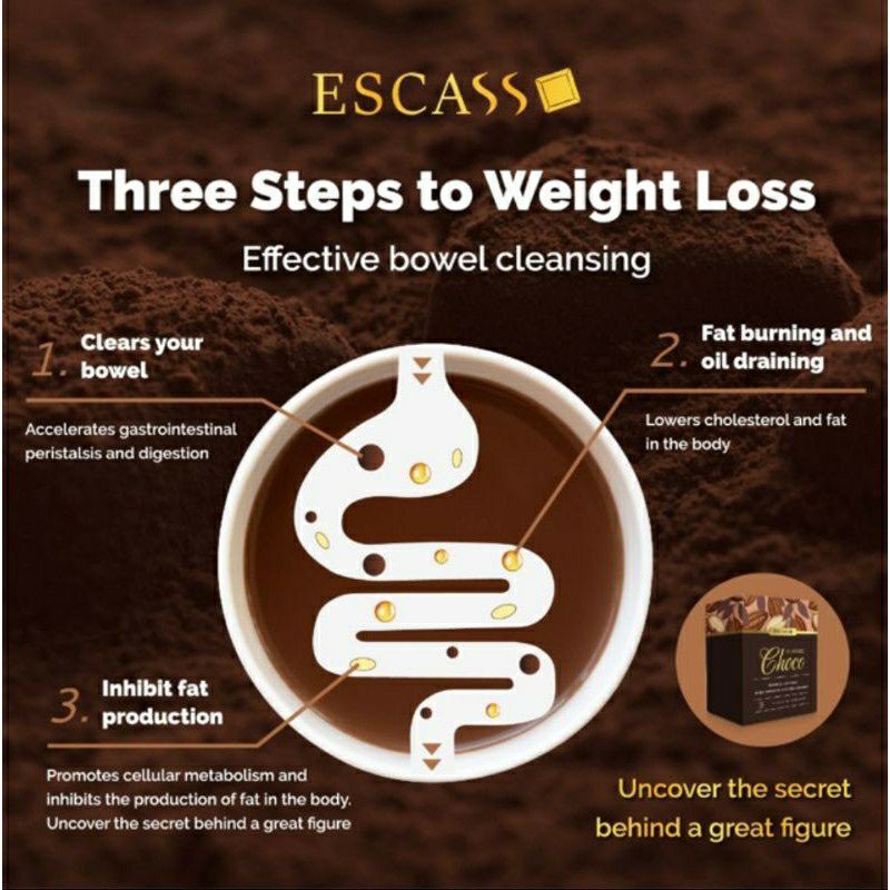 100 Original Escasso Classic Choco 巧克力十倍燃脂瘦身饮 1 Sachet Shopee Malaysia