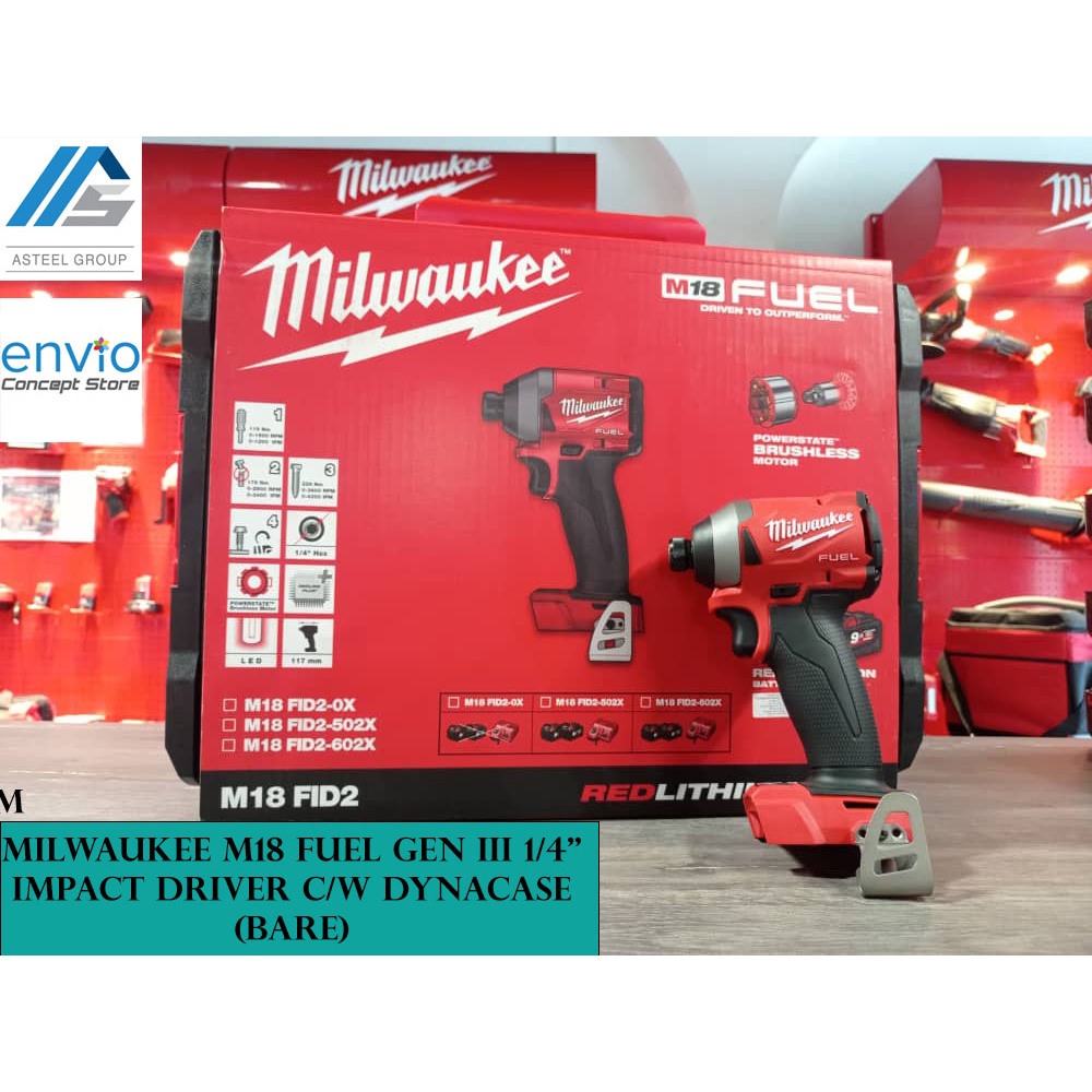 MILWAUKEE M18 FUEL GEN III 1/4" Impact Driver (Bare) (M18 FID2-0X0 ASIA ...