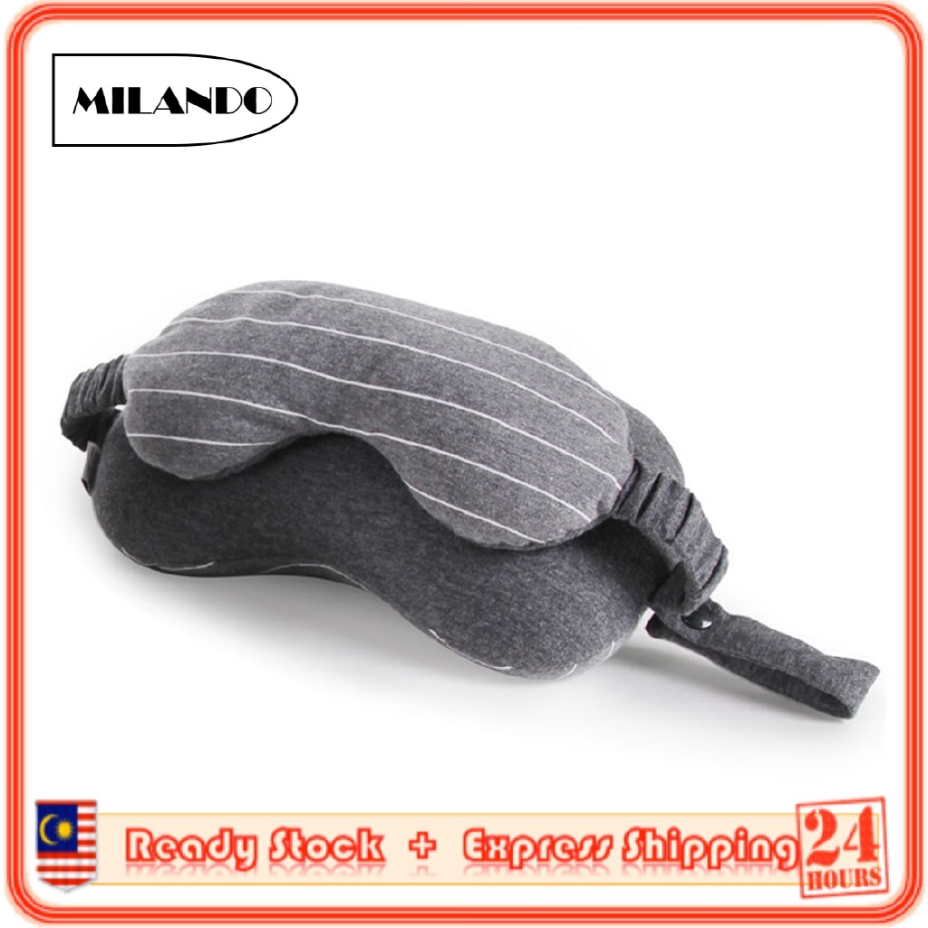 MILANDO Travel Pillow Goggle Eye Mask Comfortable 2 in 1 Travel Pillow with Eye Mask (Type 7)