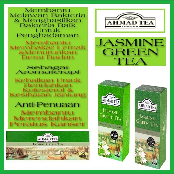 Ready Stock Membantu Menurunkan Berat Badan Ahmad Tea Jasmine Green Tea 25 Tagged Malaysia