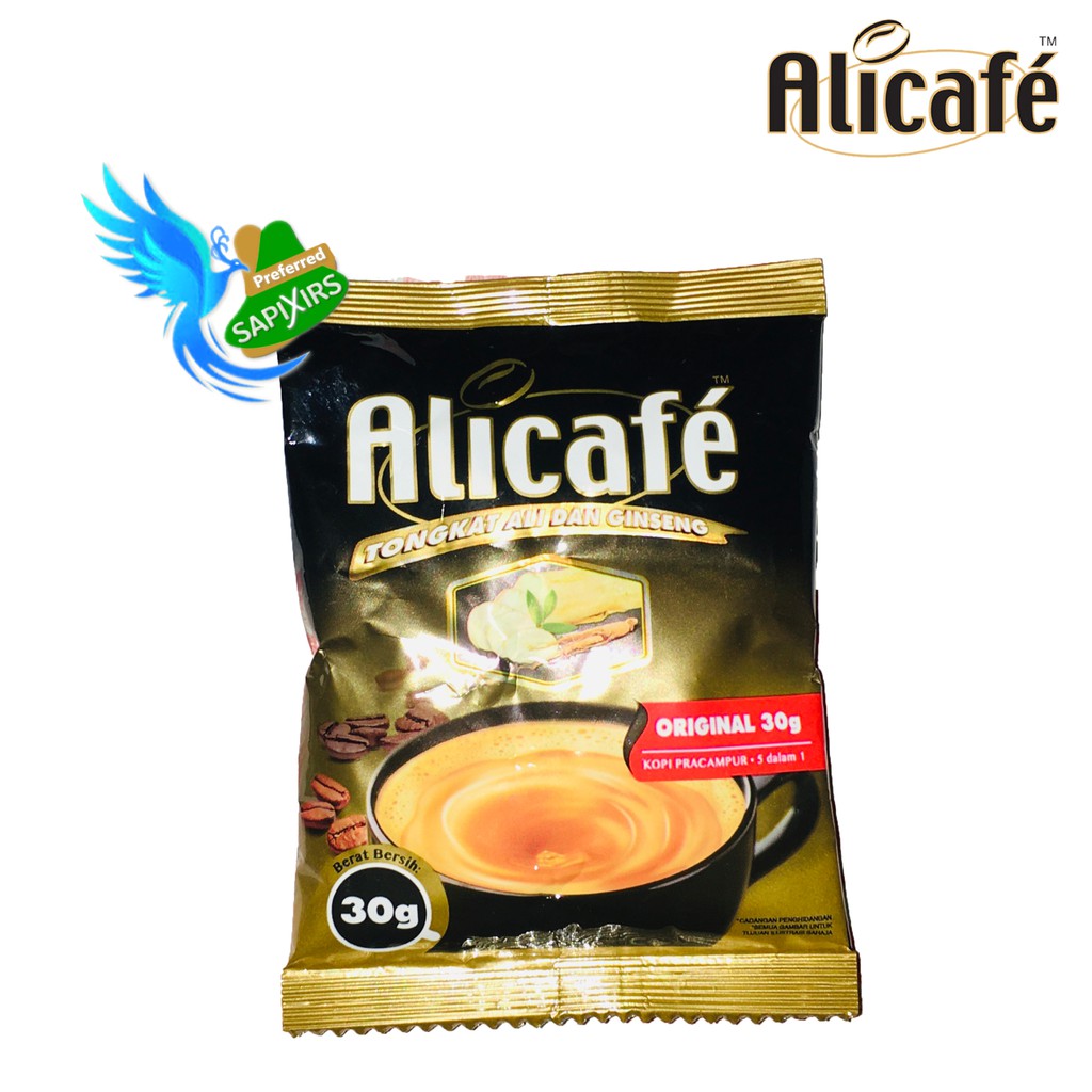 (1x Sachet/Peket) Power Root Alicafé Tongkat Ali & Ginseng Premix Coffee | Kopi Pracampur Alicafe Tongkat Ali & Ginseng