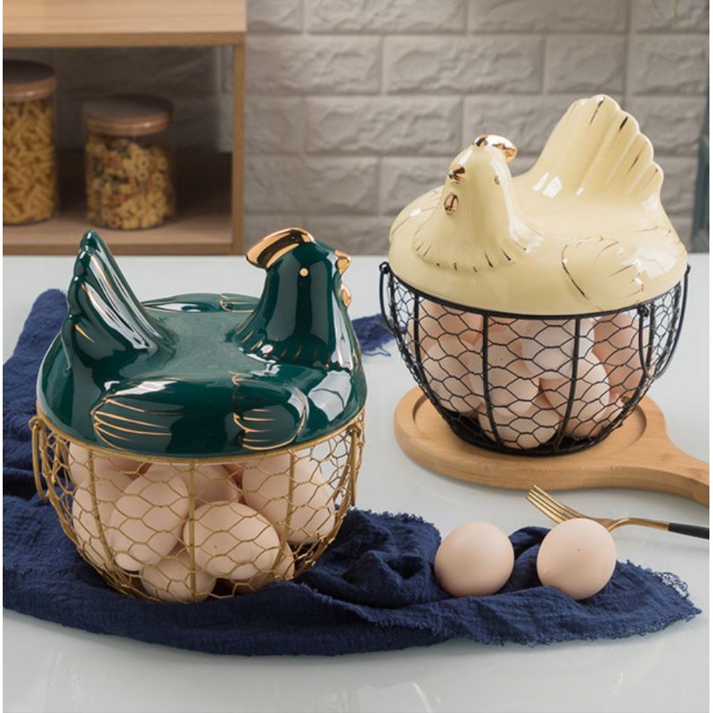Ready Stok!!! Ceramic Chiken Egg Basket/Bekas Telur Ayam
