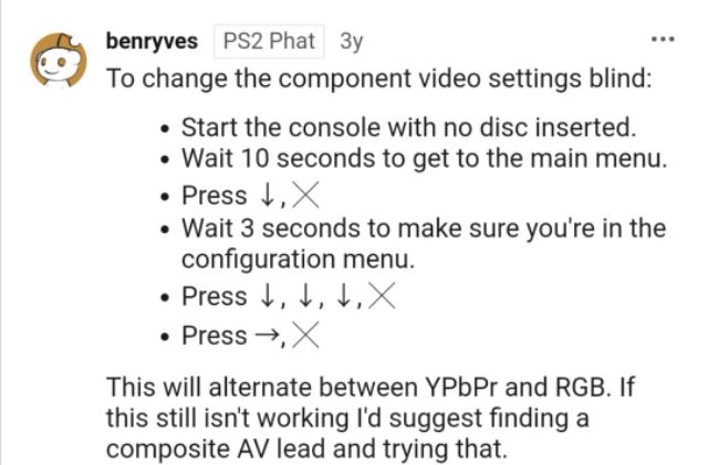 ps2 component settings