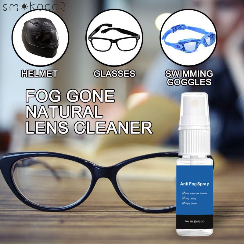 30ml AntiFog Spray Eyeglass Lens Cleaner Car Windscreen Goggles Long