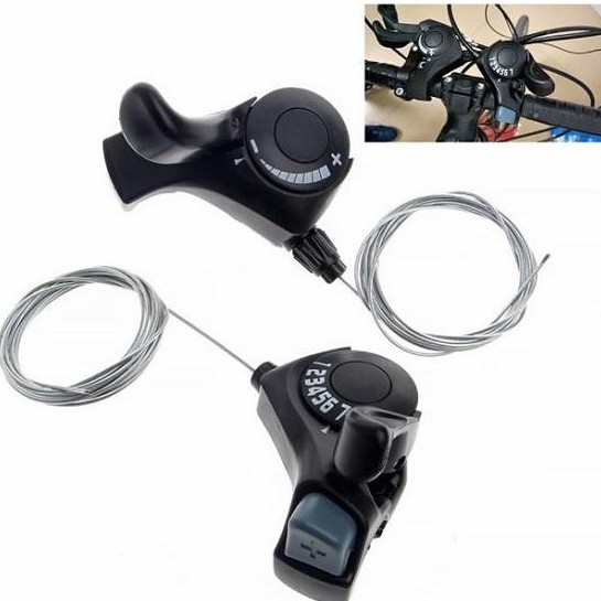 Bike Speeds Shifter 1 Pair Triple Speed Bicycle Gear Shift Derailleur Left/Right Shifter for Speeds Control System 