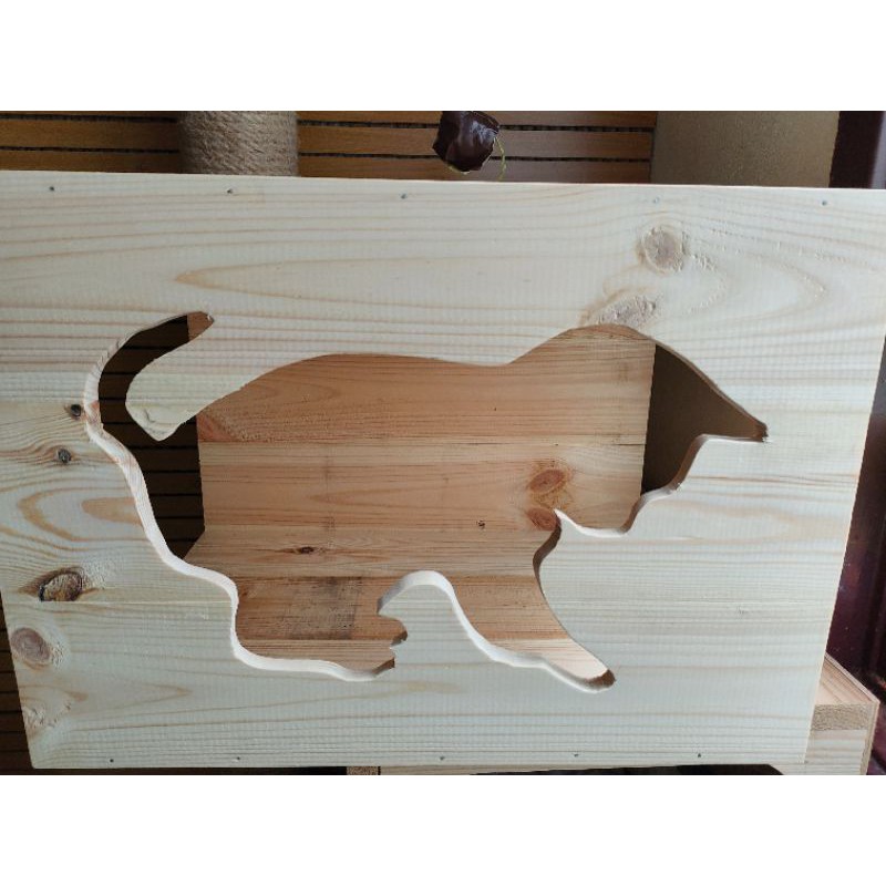 Buy Cat box playground (boleh custom nama kucing) Solid pine wood 