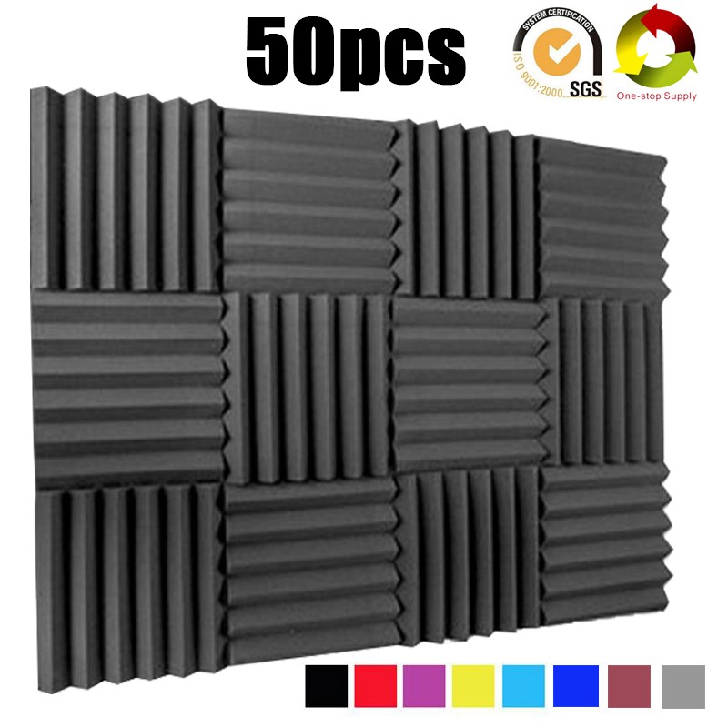 Beiyin 50 Pack Wedge Acoustic Foam Soundproof Panels Studio Sound Treatment Sound Absorption Sponge Noise Sound Insulation Tiles 12x12x2inch Shopee Malaysia