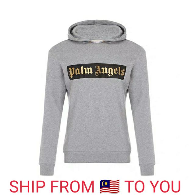 palm angels hoodie grey