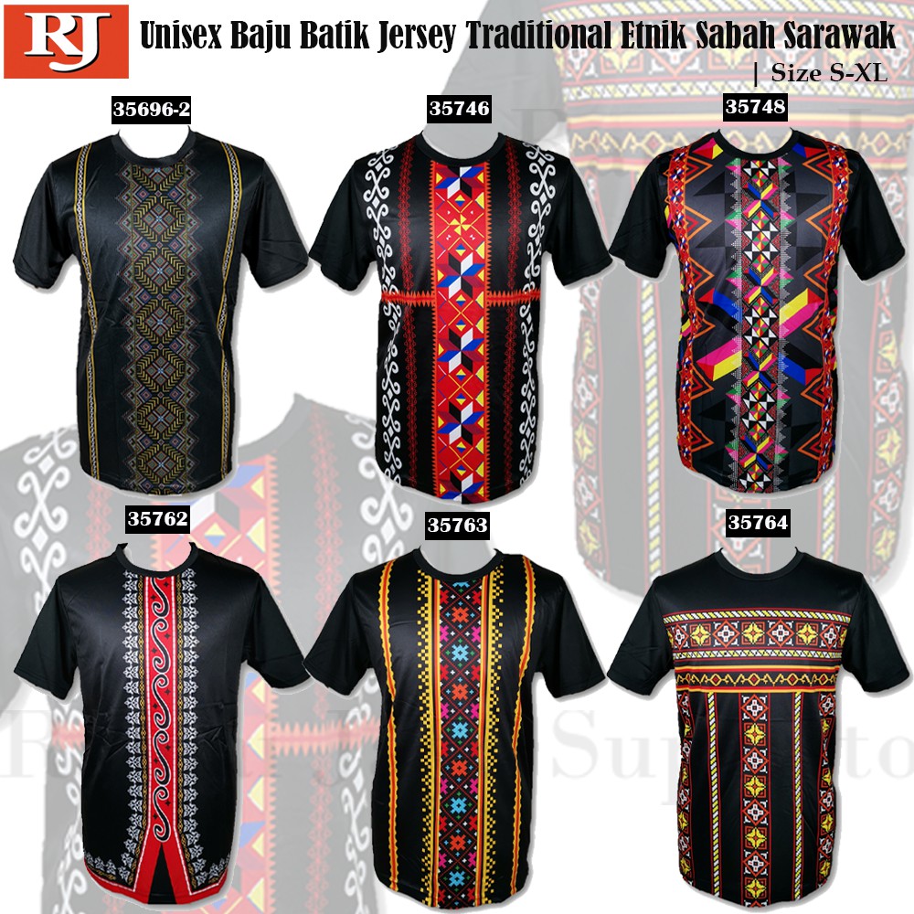 🔥HOT&Wholesale🔥 Unisex Baju Batik Jersey Traditional Etnik Sabah ...