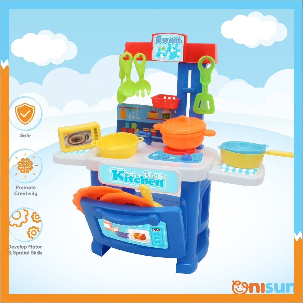 Kids Kitchen Cooking Pretend Play Set (Mainan Masak Kanak Kanak ...