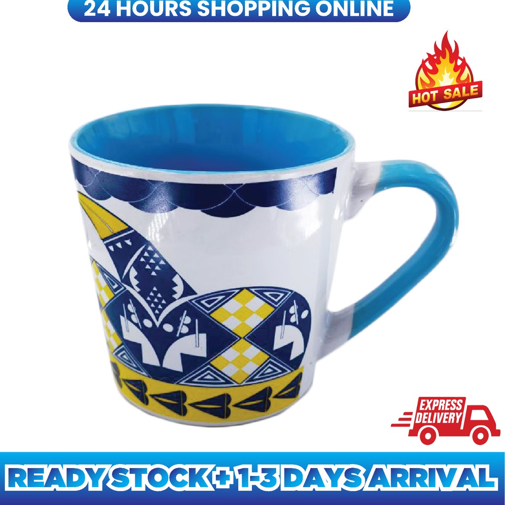 MyMug Malaysia 14oz / 420ml Géométrique Canadian Native Abstract Pattern 2 tone Mug Best Gift Or Souvenir For Family