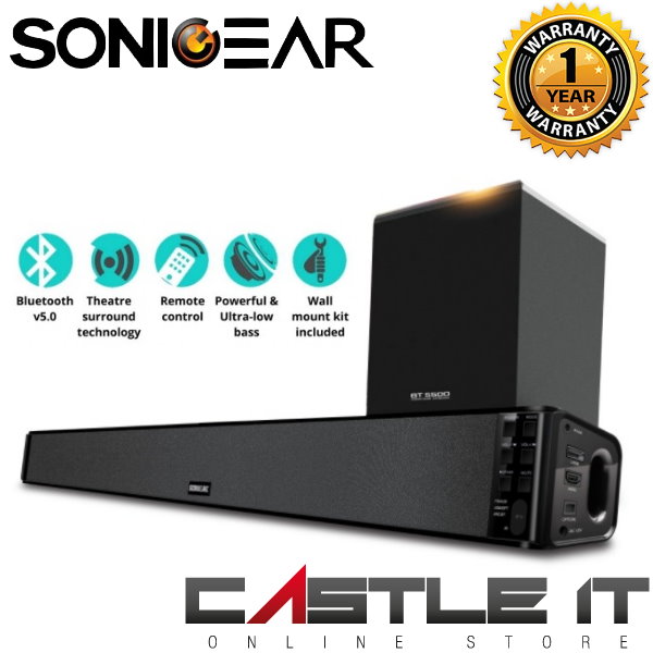 SonicGear BT5500 Bluetooth 5.0 SoundBar With Wireless Subwoofer TV Sound Bar BT 5500