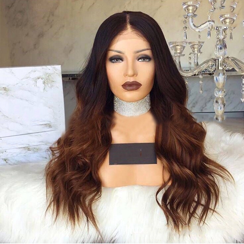 Wig Dyed Large Wave Black Brown In Long Curly Hair Chemical Fiber