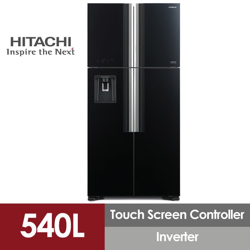 Hitachi R W720p7m Gbk Black Fridge 4 Door Big French Refrigerator Rw720p7m Peti Sejuk Shopee Malaysia
