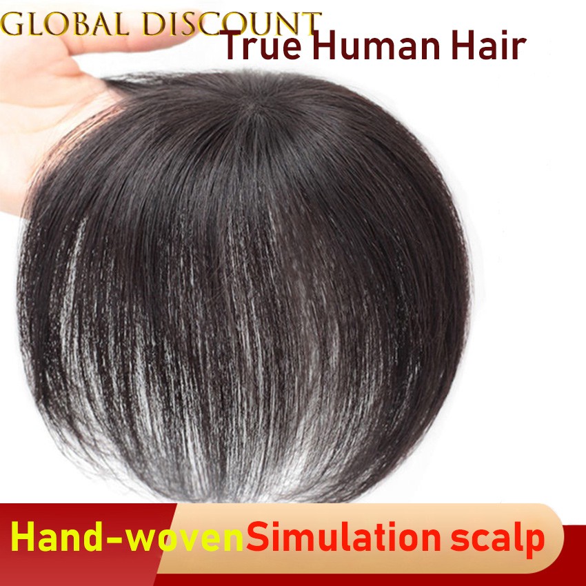 New Upgrade Hand-knitted】100% Human Hair Dark Brown Hair Toppers Wigs for  Women Hand-knitted needle core simulation sca | Shopee Malaysia