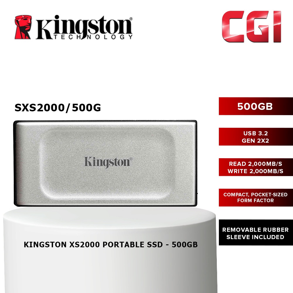Kingston XS2000 USB 3.2 Gen 2 Pocket Sized Portable External SSD