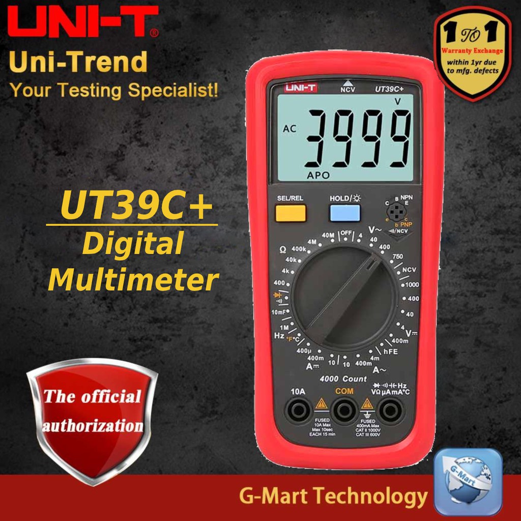 Uni-t Ut39c+ Ut39e+ Ut39a+ Digital Multimeter 