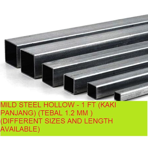 MILD STEEL BESI  SQUARE HOLLOW  1 FT KAKI PANJANG 