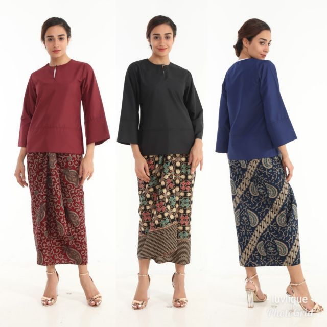 Amar Amran Baju  Kurung  Kedah  Plain Top With Pario  Skirt 