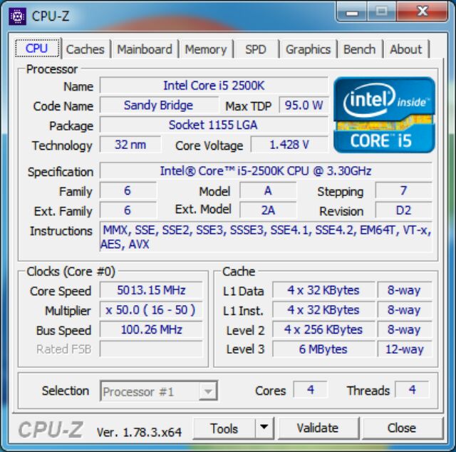 Intel Cpu I5 2500k 2550k Lga1155 4core Processor Overclock Shopee Malaysia