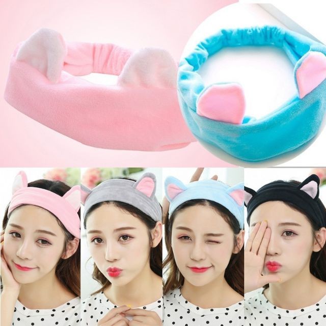 Lovely Cat Ears Headband Women Wash Face Shower Hair Band Headwear Accessories 可爱猫咪耳朵发束