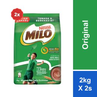 Nestle Milo Activ-Go Chocolate Malt Powder Softpack (2kg) x 2