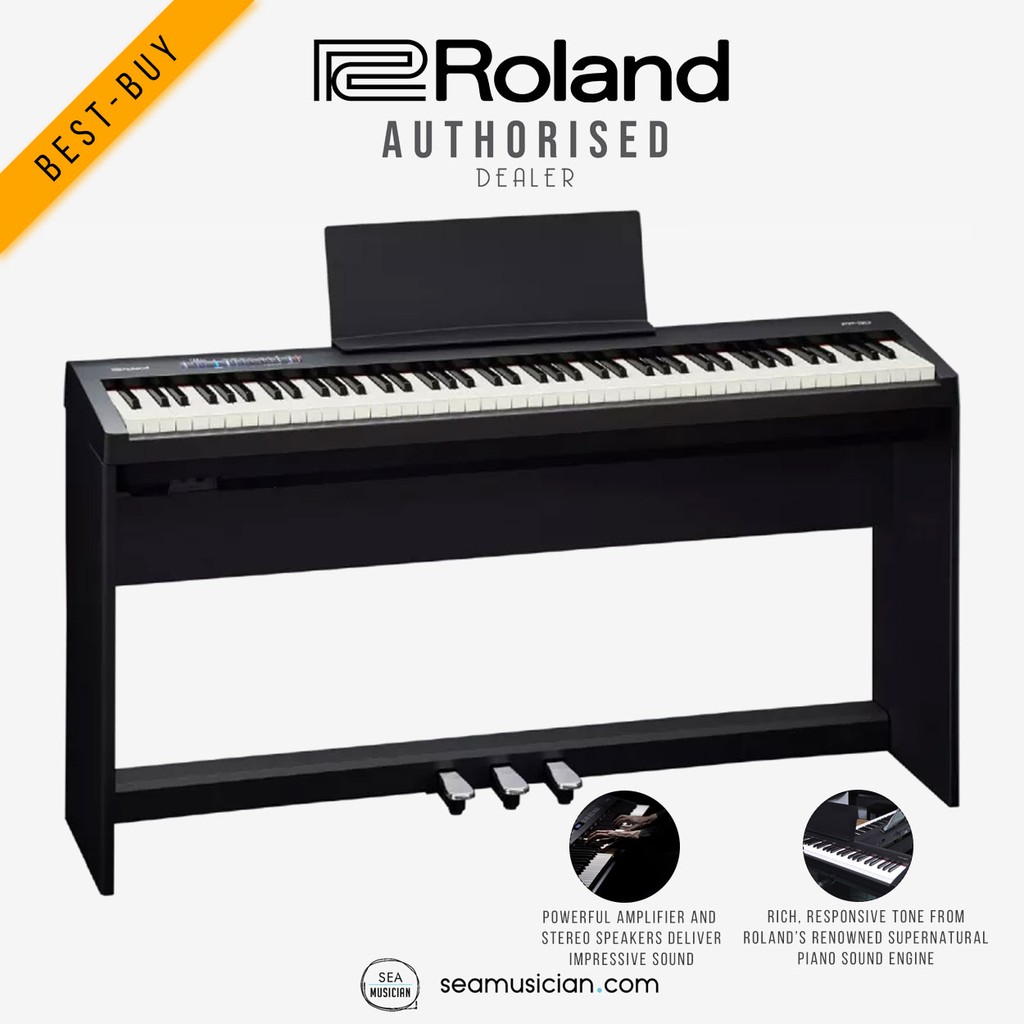 Roland Fp30 Digital Piano With Stand Triple Pedal Black Shopee Malaysia
