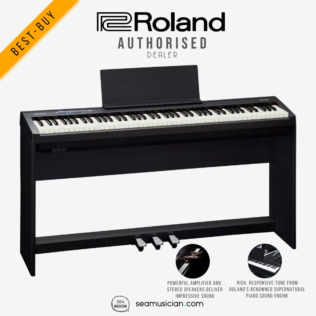 Roland Fp30 Digital Piano With Stand Triple Pedal Black Shopee Malaysia
