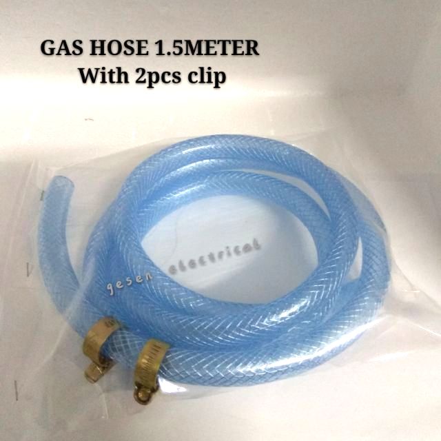 Gas Hose Gas Pipe Pvc Reinforced Flexible 1 5meter 2pcs Clip Hose Shopee Malaysia