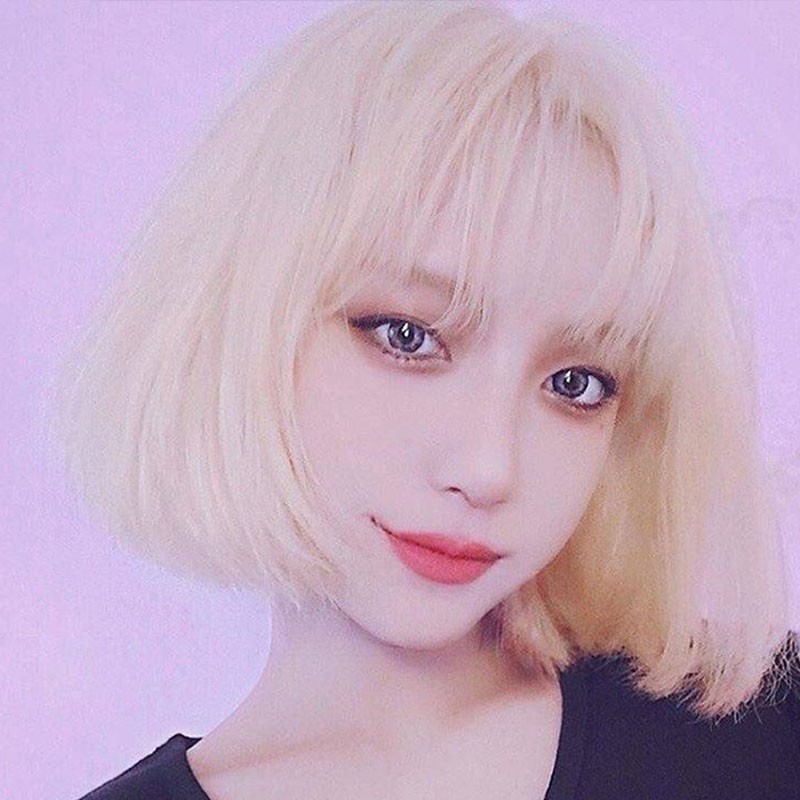 Wig Female Blonde Short Hair Korean Sister Short Straight Hair