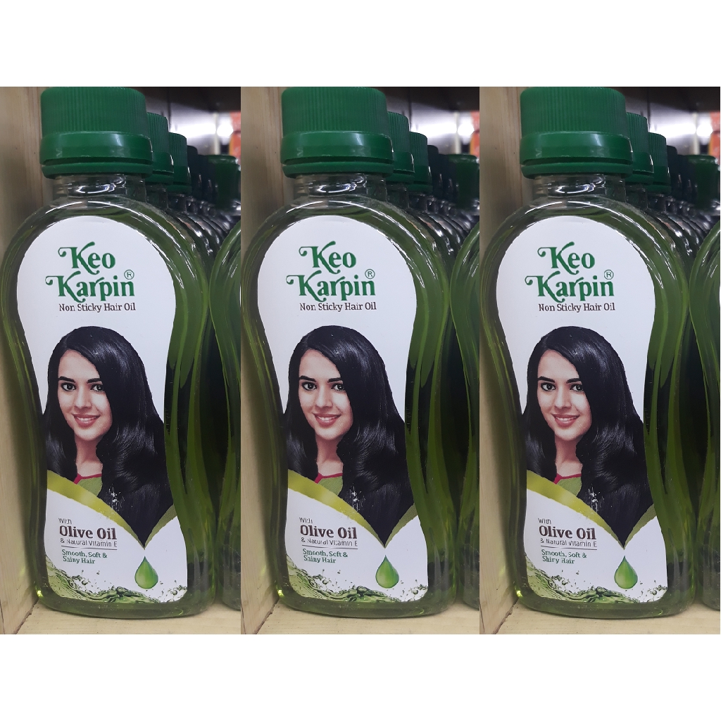 Keo Karpin 100ml, 200ml, 300ml Non Sticky Hair Oil With Olive Oil & Natural  Vitamin E Smooth , Soft & Shiny Hair | Shopee Malaysia