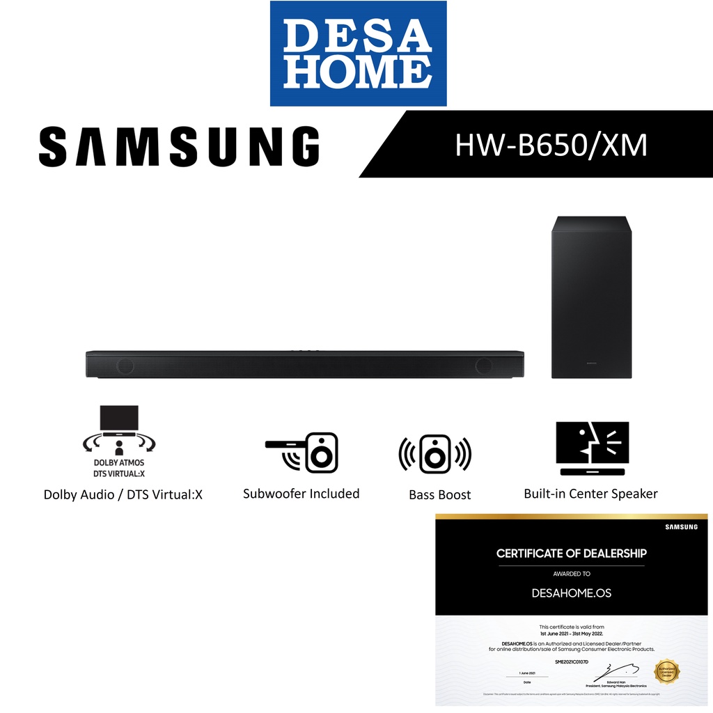 Samsung HW-B650/XM 3.1 Channel Soundbar (430W) HWB650XM/HW-B650 