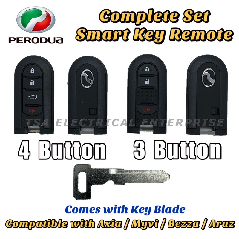 Original Perodua Smart Key Axia / Bezza / Myvi / Aruz Complete Set 3