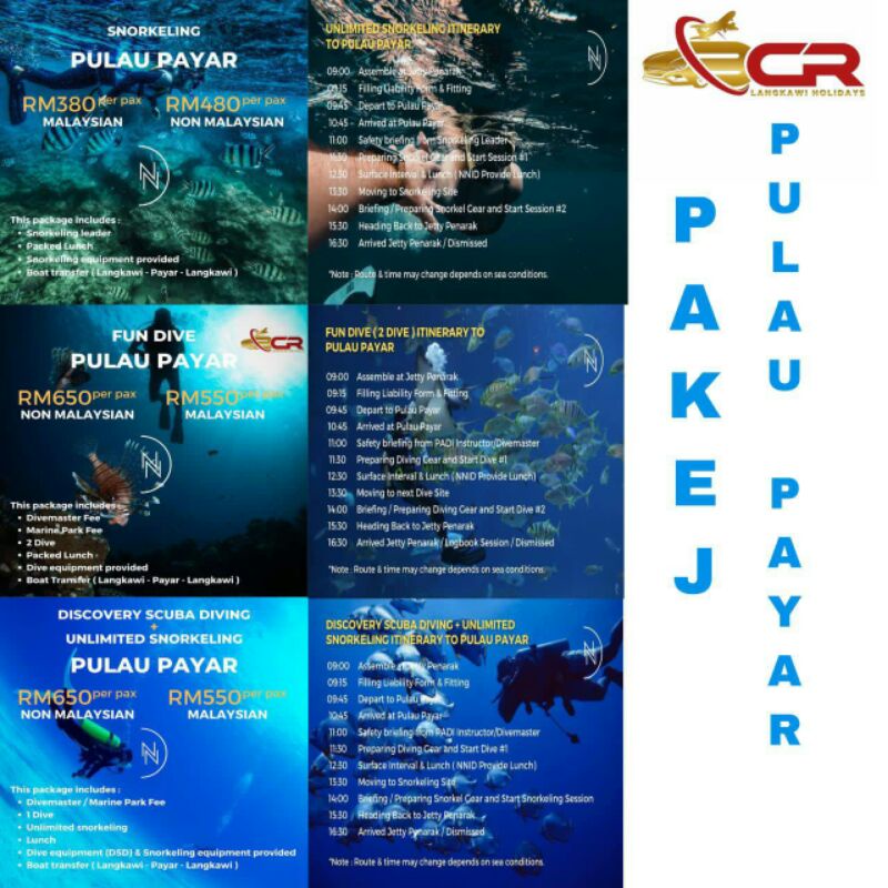 Promosi pakej snorkeling & fun dive Pulau Payar Shopee Malaysia