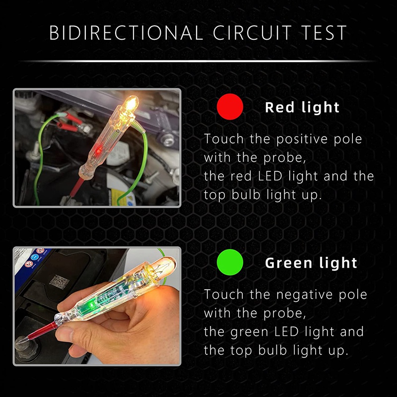 Quality Multi Automotive LED Circuit Tester 6-24V Test Light Dual Probes Premium Versatile - Image 3