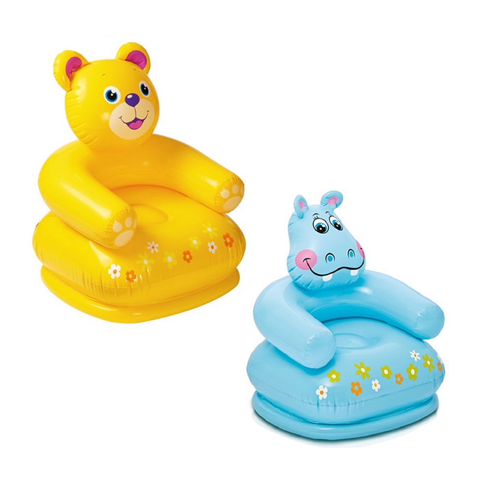 Kids Inflatable Sofa Fun Animal Seat Blue/Yellow BAY0039 Shopee