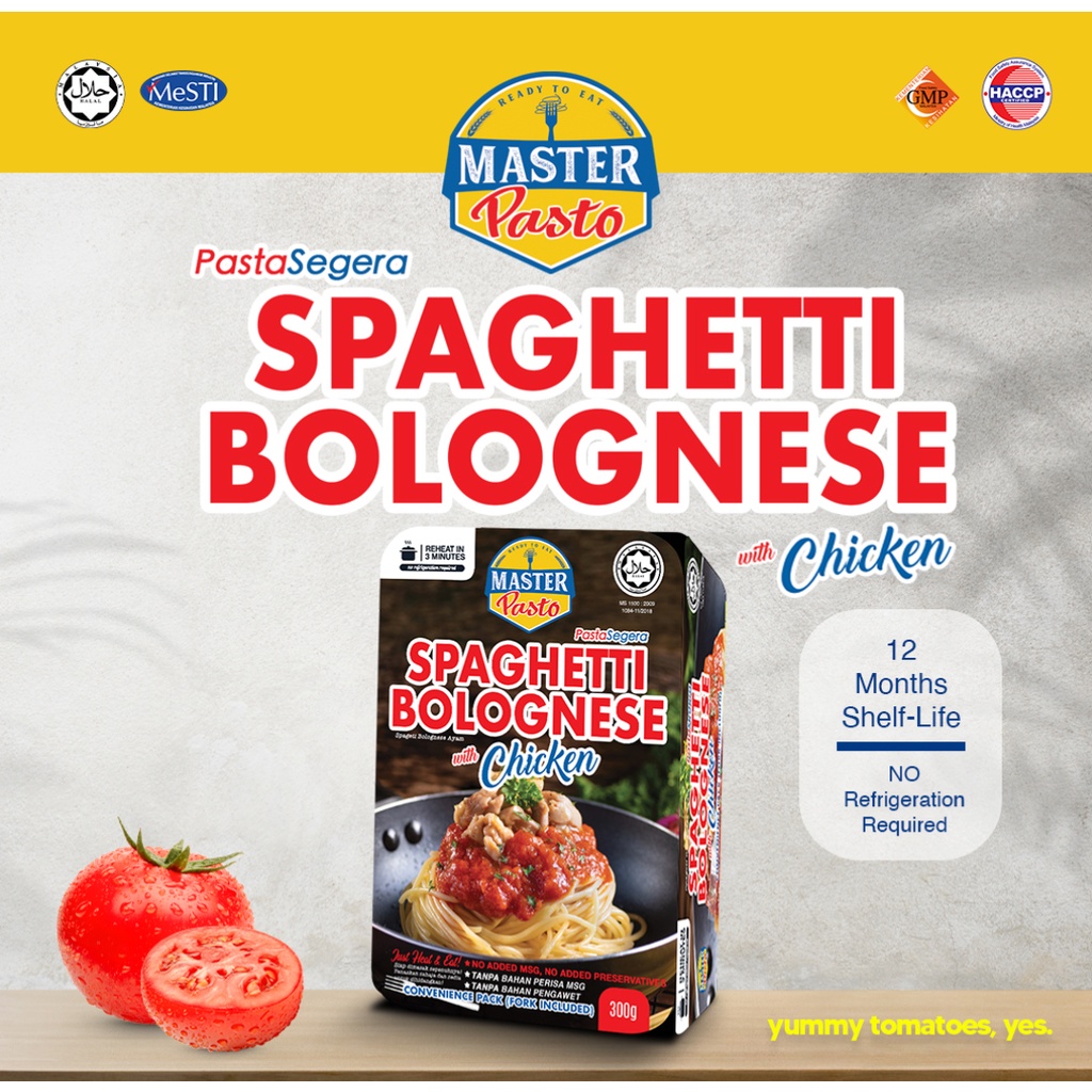 HALAL PASTA SEGERA Spaghetti Bolognese with Chicken Shopee Malaysia