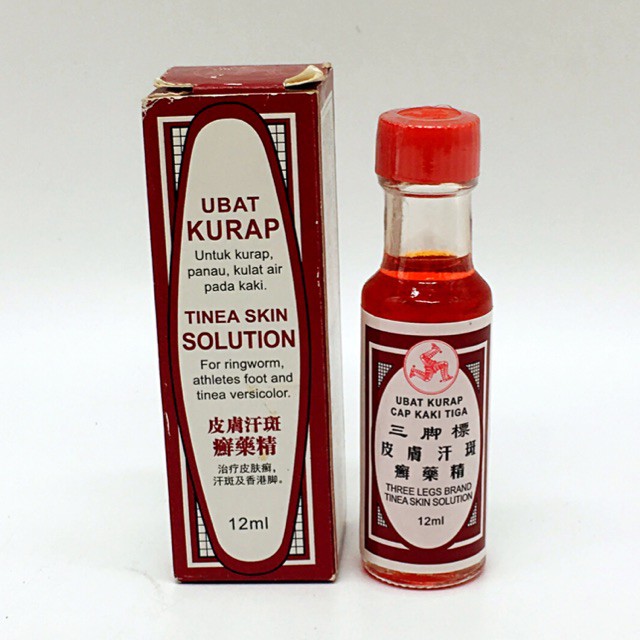 Three Legs Brand Tinea Skin Solution 12mL ( Ubat Kurap Cap Kaki Tiga