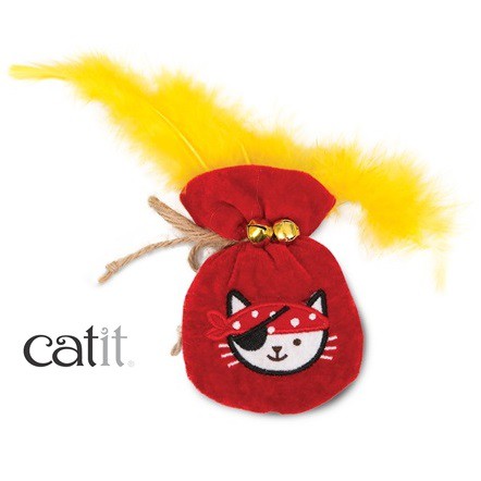 Catit Play Pirates Catnip Toys - Plush Gold Pouch